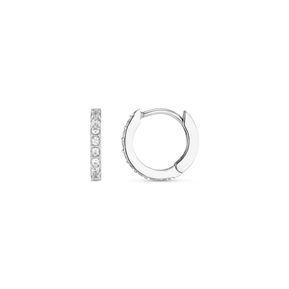 LUXE Pavé Huggie Hoop Earrings - Silver by Orelia London