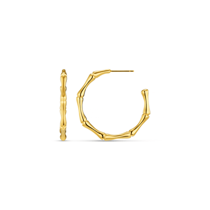 Orelia London LUXE Polished Bamboo Large Hoop Earrings
