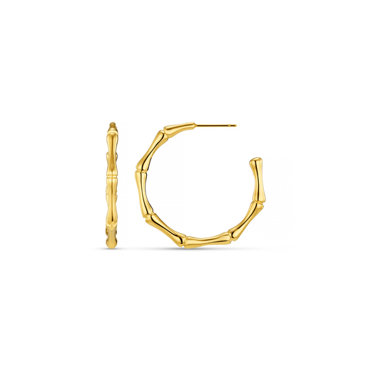 Orelia London LUXE Polished Bamboo Large Hoop Earrings