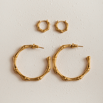 Orelia London LUXE Polished Bamboo Large Hoop Earrings