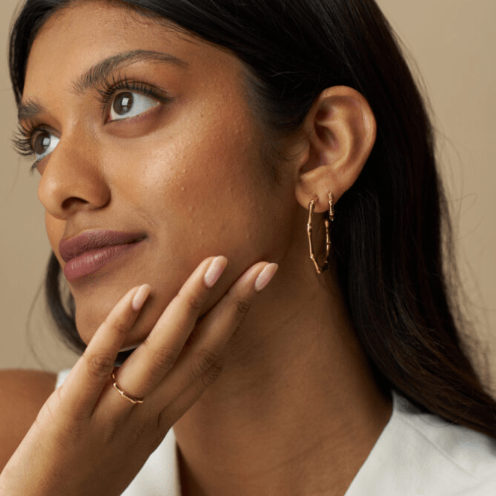 Orelia London LUXE Polished Bamboo Large Hoop Earrings