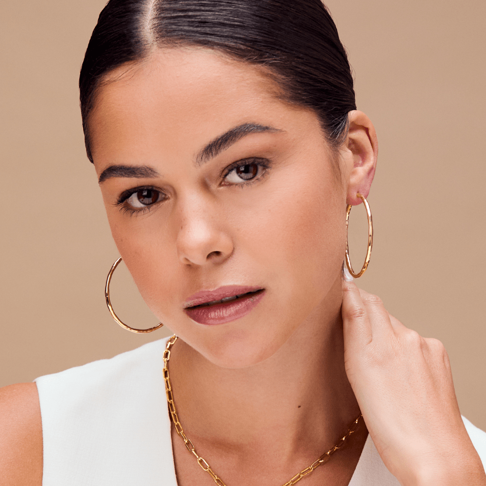 Orelia London Polished Molten Large Hoop Earrings
