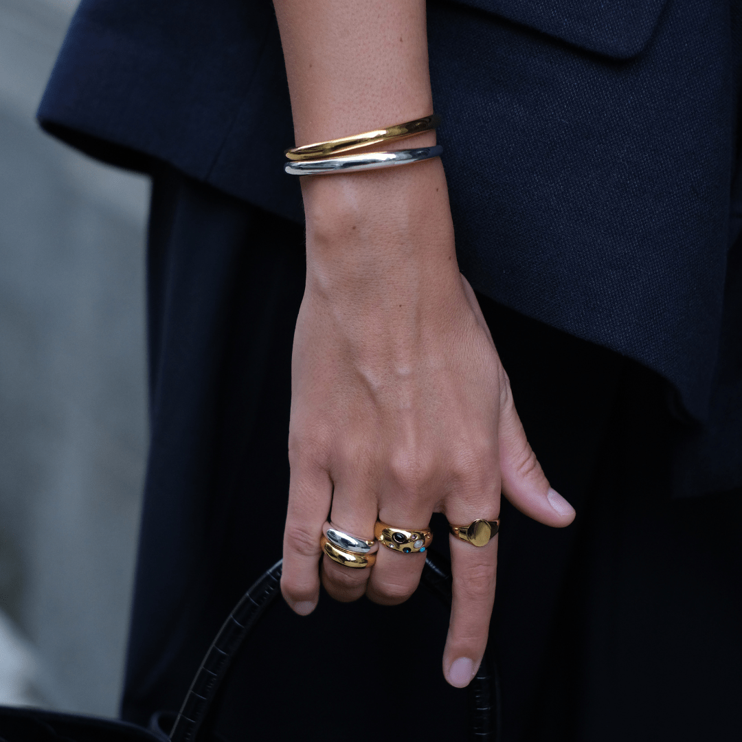 LUXE Domed Bangle - Silver by Orelia London