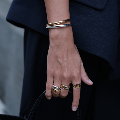 LUXE Domed Bangle - Silver by Orelia London