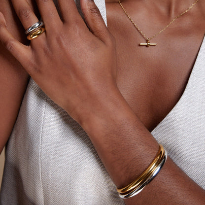 LUXE Domed Bangle - Silver by Orelia London