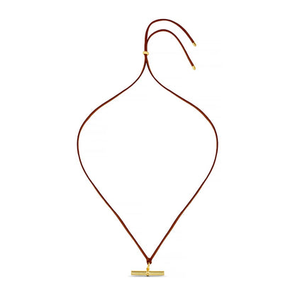 Statement T-Bar Adjustable Cord Necklace