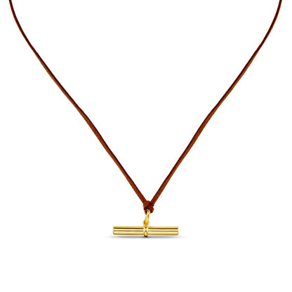 Statement T-Bar Adjustable Cord Necklace