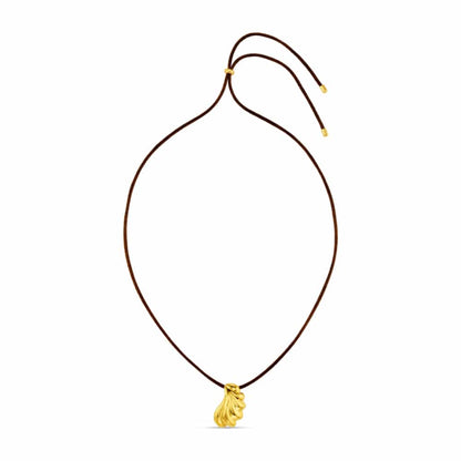 LUXE Shell Pendant Cord Necklace – Gold by Orelia London