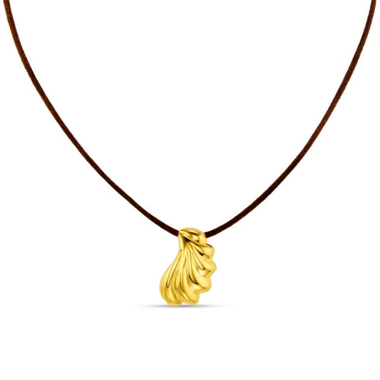 LUXE Shell Pendant Cord Necklace – Gold by Orelia London