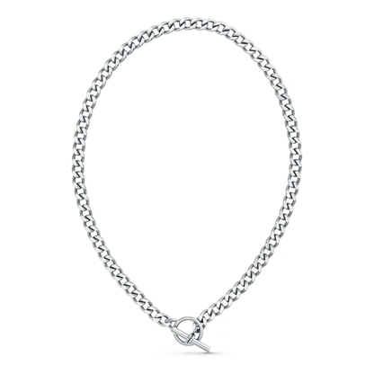 Orelia London LUXE Flat Curb T-Bar Necklace - Silver