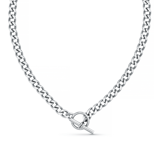 Orelia London LUXE Flat Curb T-Bar Necklace - Silver