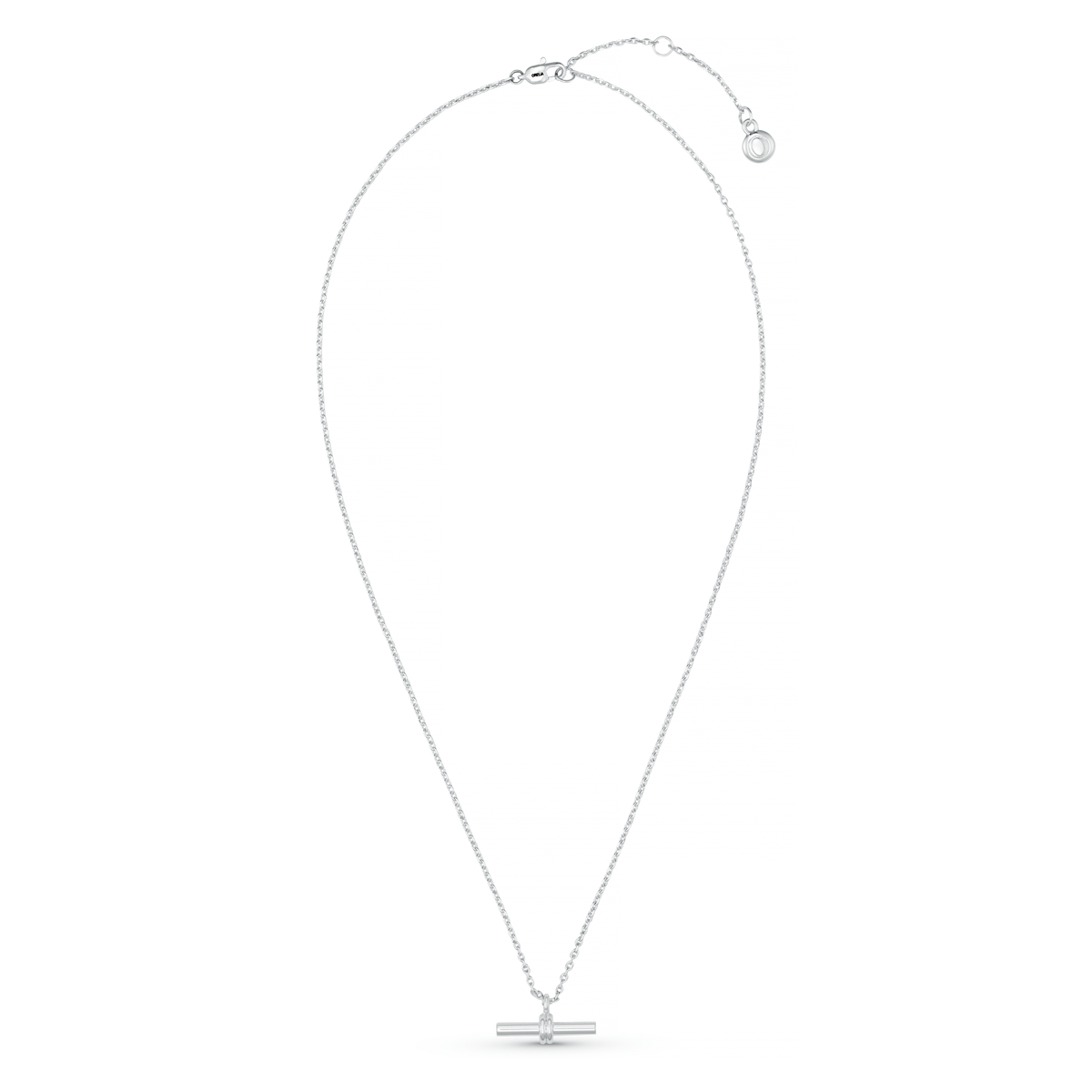 LUXE Linear T-Bar Drop Necklace - Silver