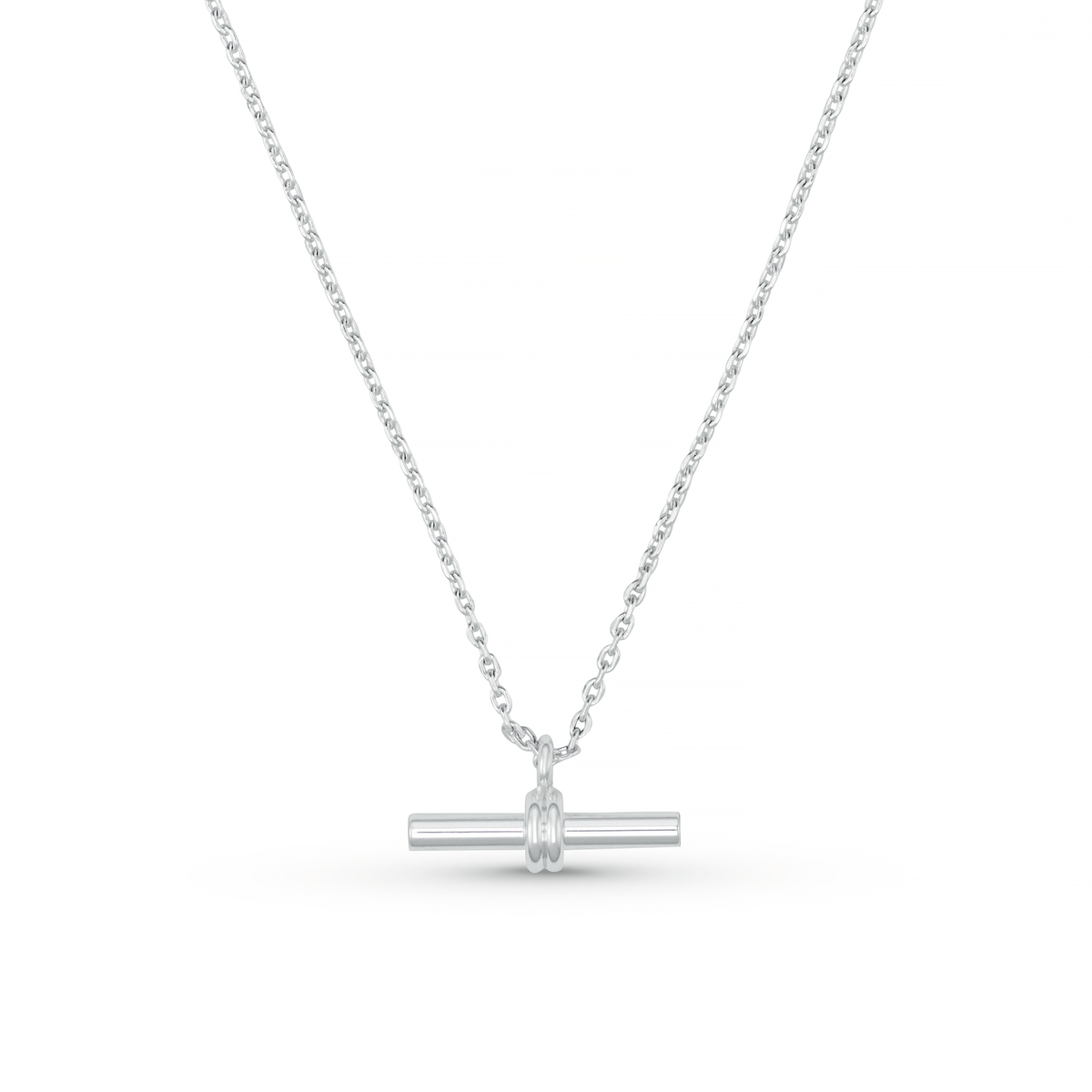 LUXE Linear T-Bar Drop Necklace - Silver