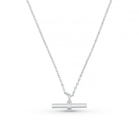 LUXE Linear T-Bar Drop Necklace - Silver