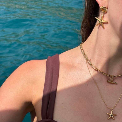 Orelia London LUXE Linear Link T-Bar Necklace - Gold