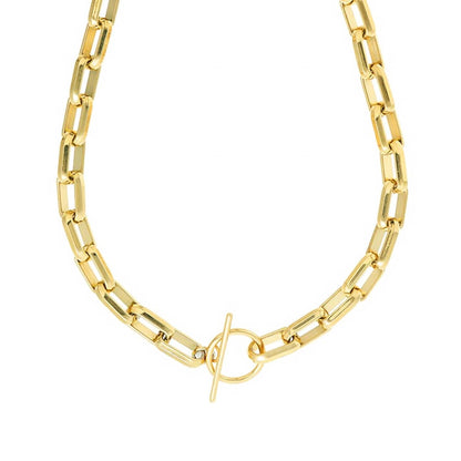 Orelia London LUXE Rectangle Link T-Bar Necklace - Gold