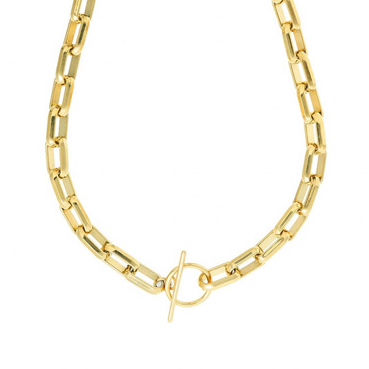 Orelia London LUXE Rectangle Link T-Bar Necklace - Gold