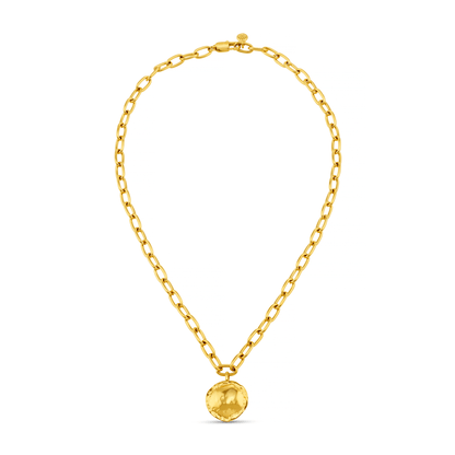 LUXE Oval Link & Molten Coin Necklace