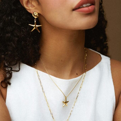 LUXE Starfish Charm Necklace by Orelia London