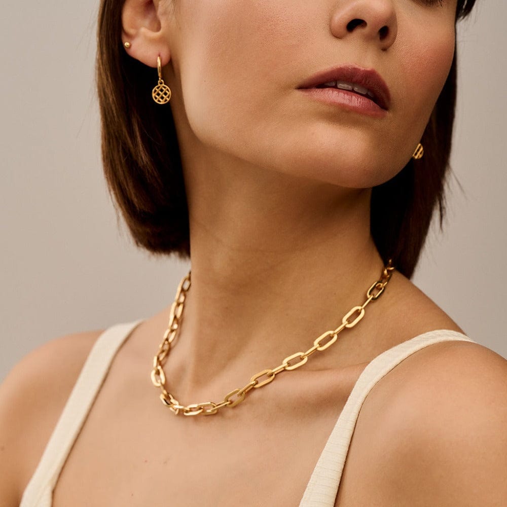 Orelia London Chunky Large Link Chain Necklace - Gold