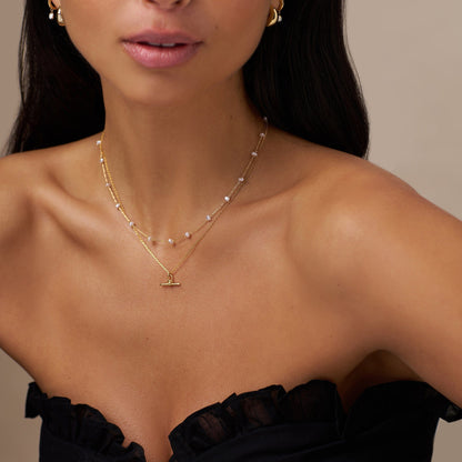 Orelia London Dainty T-Bar Knot Necklace - Gold