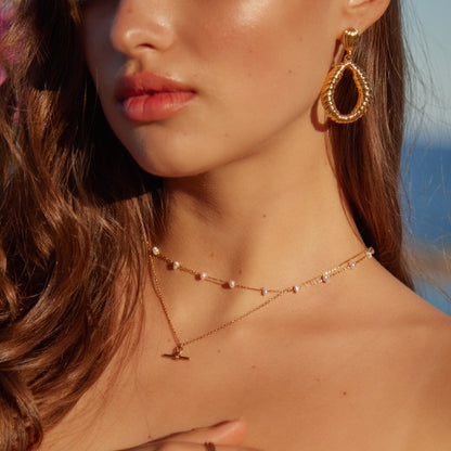 Orelia London Dainty T-Bar Knot Necklace - Gold