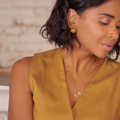 Orelia London Dainty T-Bar Knot Necklace - Gold