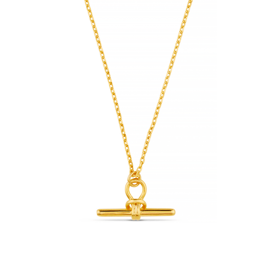 Orelia London Dainty T-Bar Knot Necklace - Gold