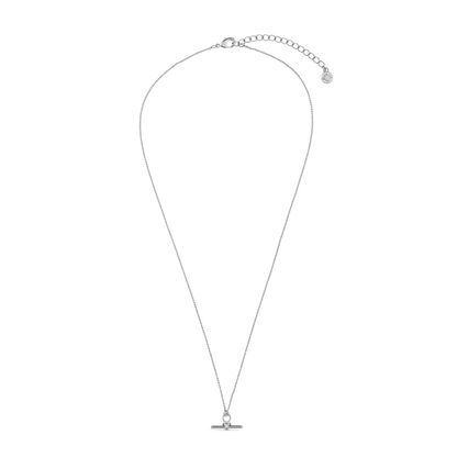 Orelia London Dainty T-Bar Knot Necklace - Silver