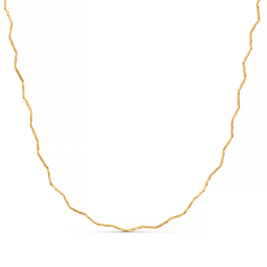 Orelia London Fine Short Wave Chain Necklace - Gold