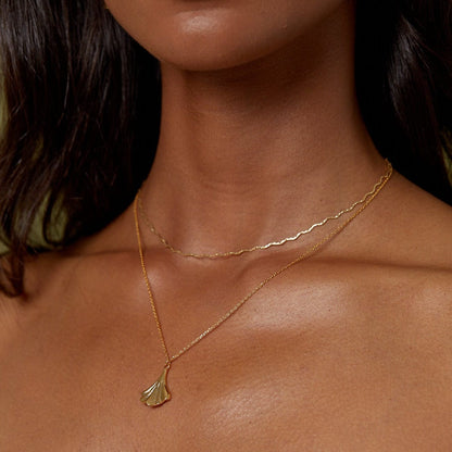 Orelia London Fine Short Wave Chain Necklace - Gold