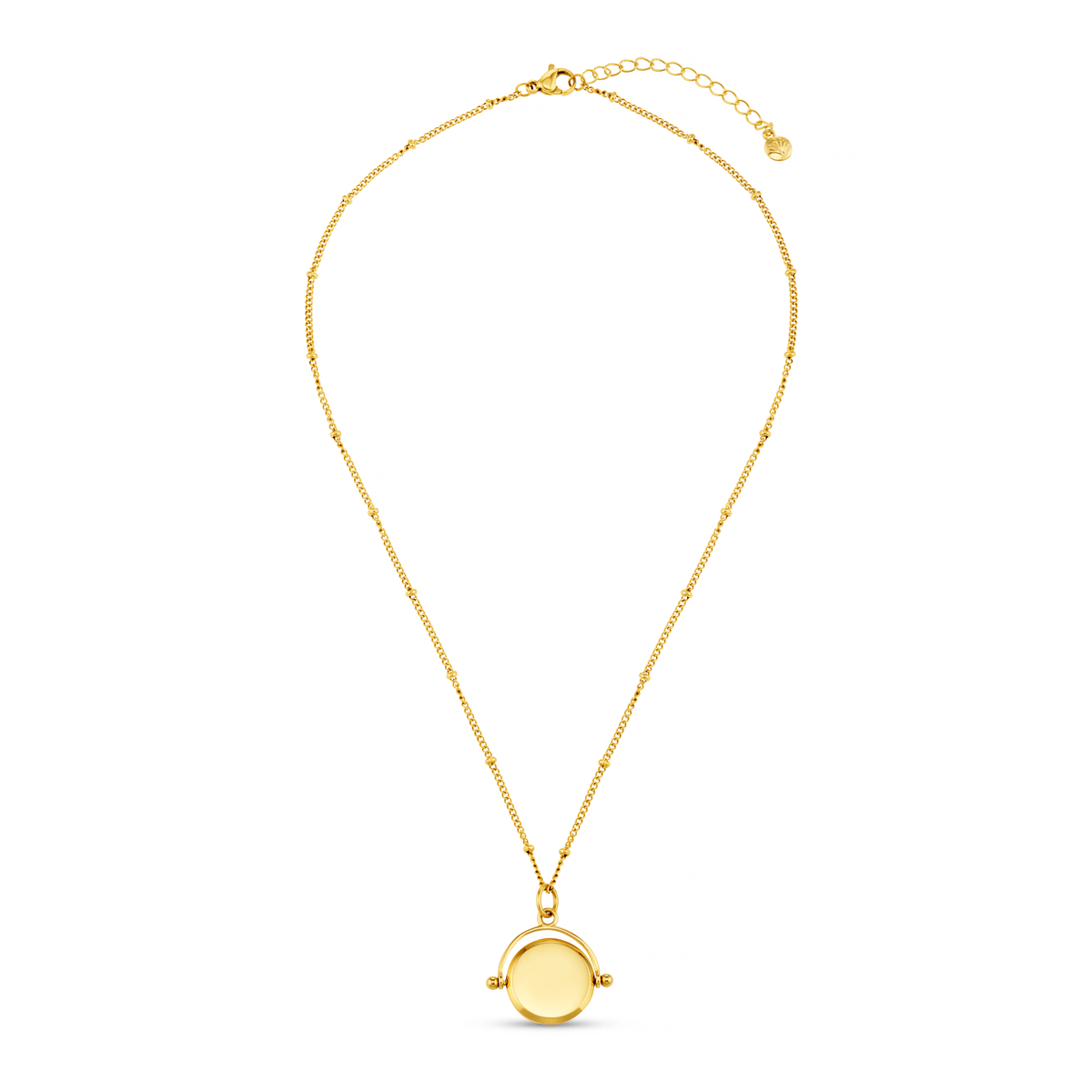 LUXE Faceted Disc Spinner Necklace – Gold by Orelia London