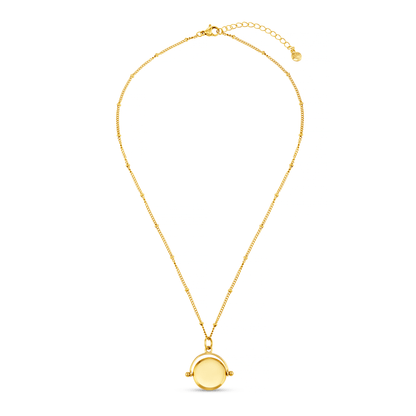 LUXE Faceted Disc Spinner Necklace – Gold by Orelia London