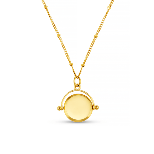 LUXE Faceted Disc Spinner Necklace – Gold by Orelia London