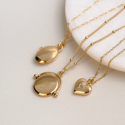 LUXE Faceted Disc Spinner Necklace – Gold by Orelia London