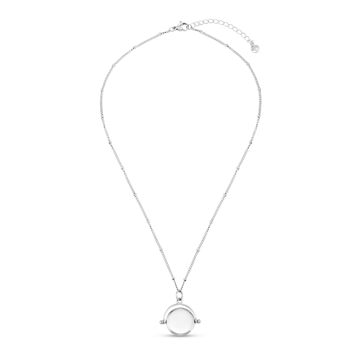 Orelia London LUXE Faceted Disc Spinner Necklace - Silver