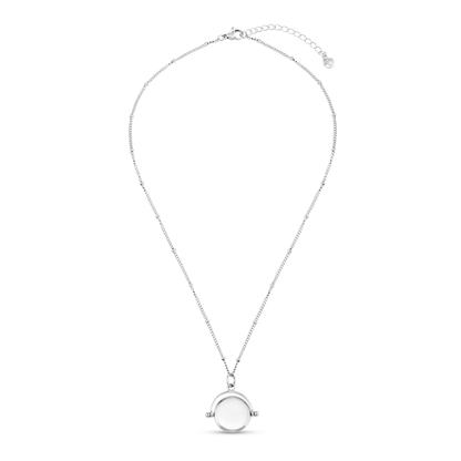 Orelia London LUXE Faceted Disc Spinner Necklace - Silver