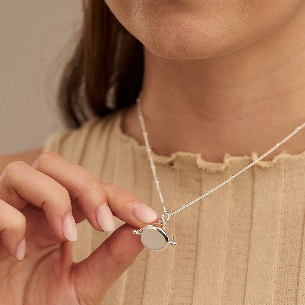 Orelia London LUXE Faceted Disc Spinner Necklace - Silver