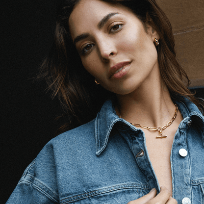 Orelia London LUXE Linear Link T-Bar Necklace - Gold