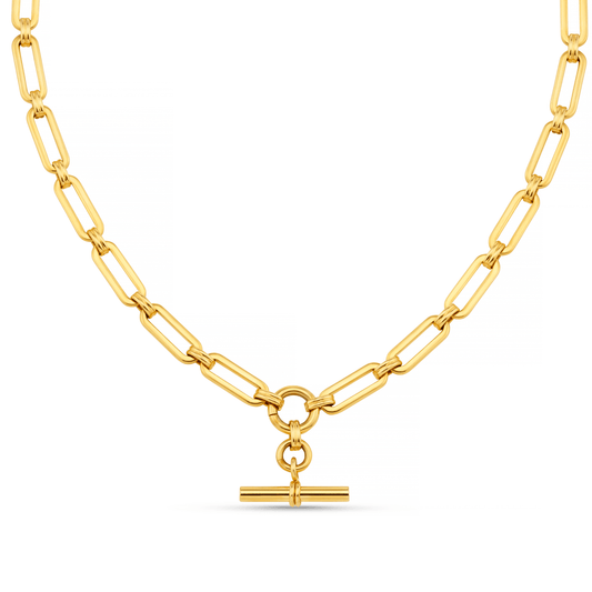Orelia London LUXE Linear Link T-Bar Necklace - Gold