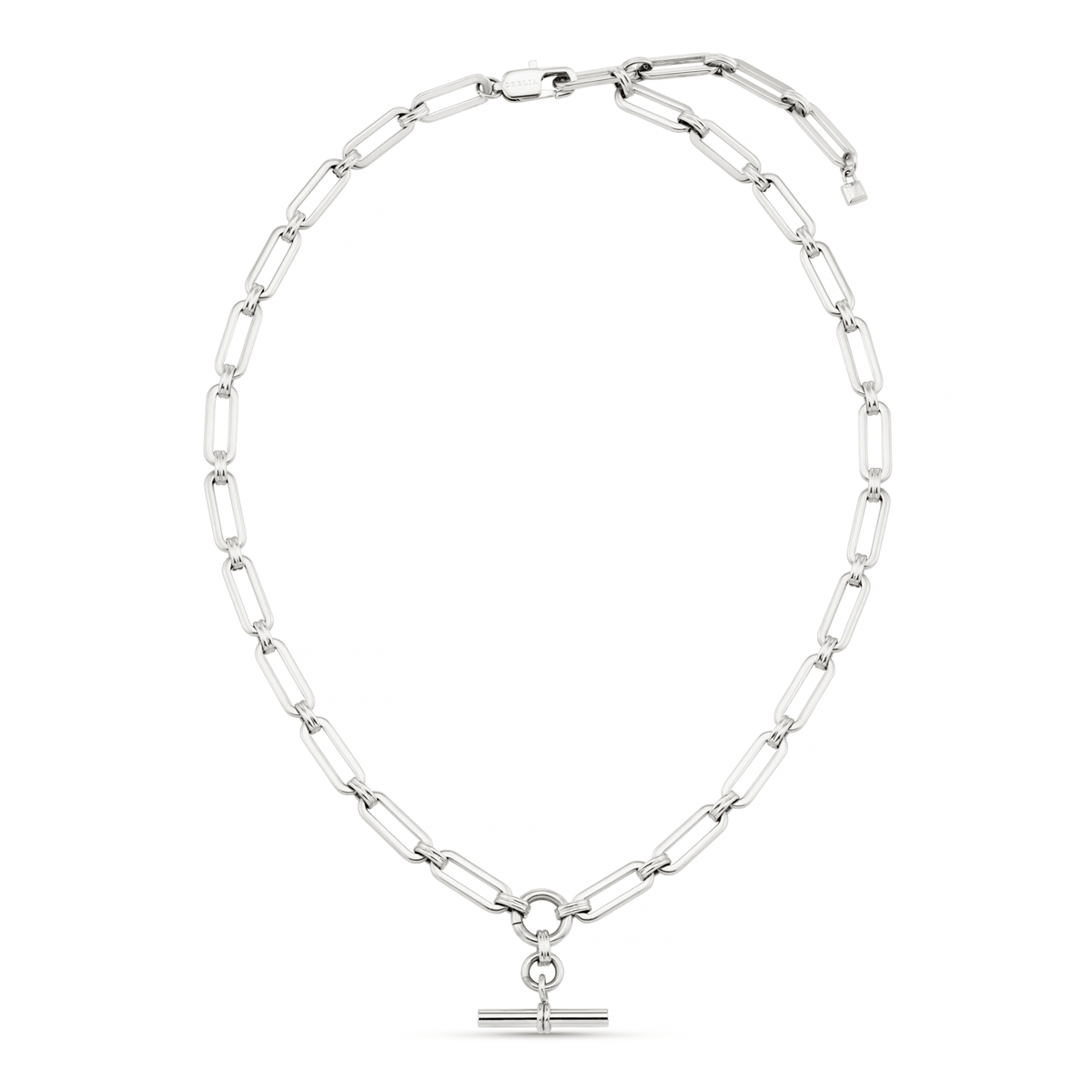 LUXE Linear Link T-Bar Necklace - Silver by Orelia London