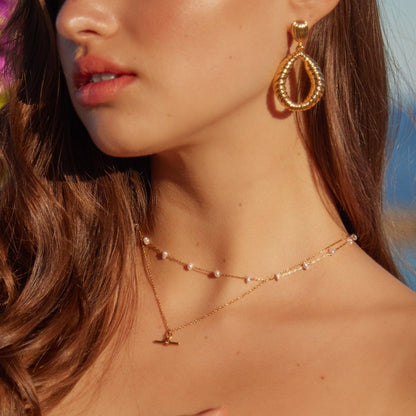 Orelia London Pearl Stationed Chain Necklace