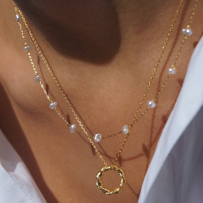 Orelia London Pearl Stationed Chain Necklace