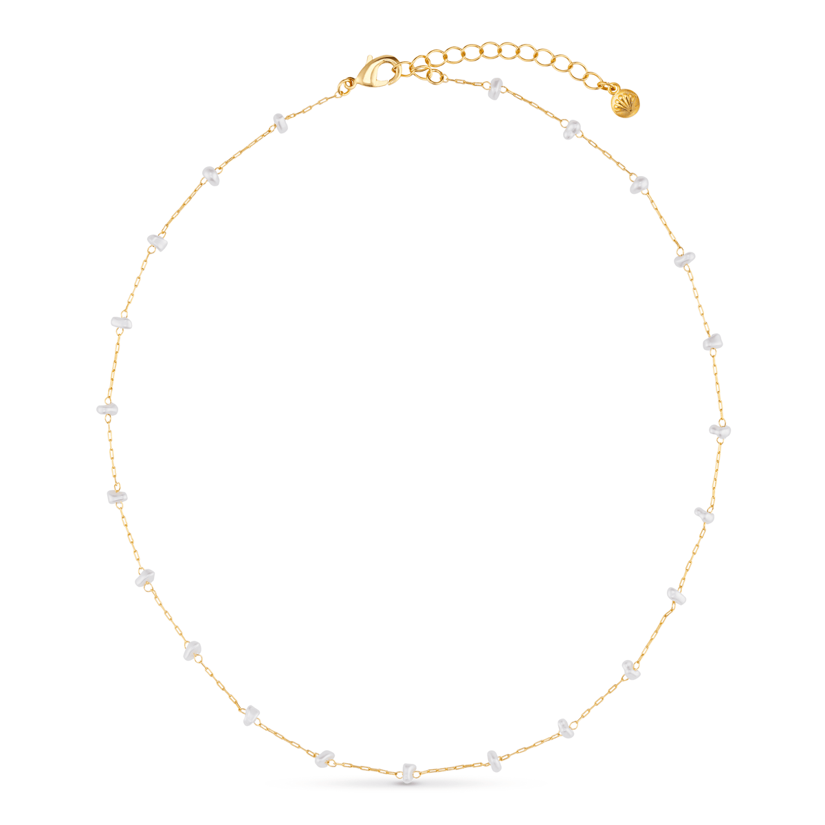 Orelia London Pearl Stationed Chain Necklace