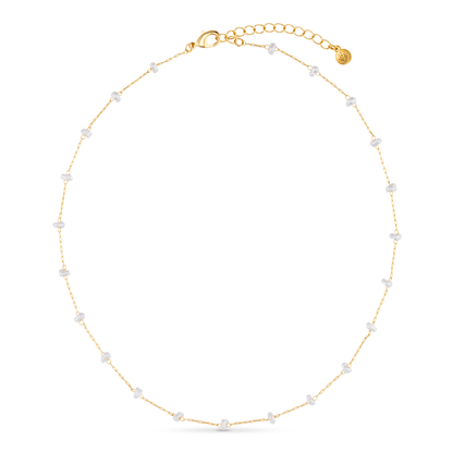 Orelia London Pearl Stationed Chain Necklace