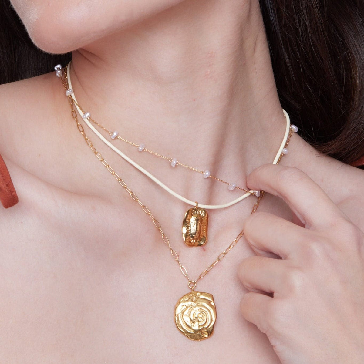Orelia London Pearl Stationed Chain Necklace