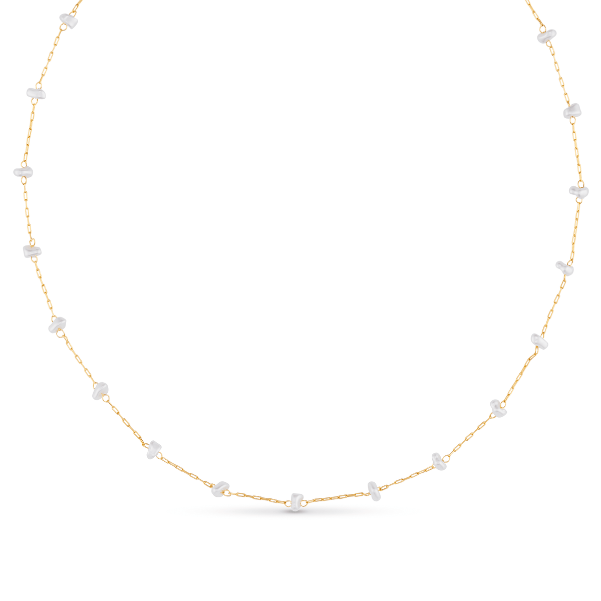 Orelia London Pearl Stationed Chain Necklace