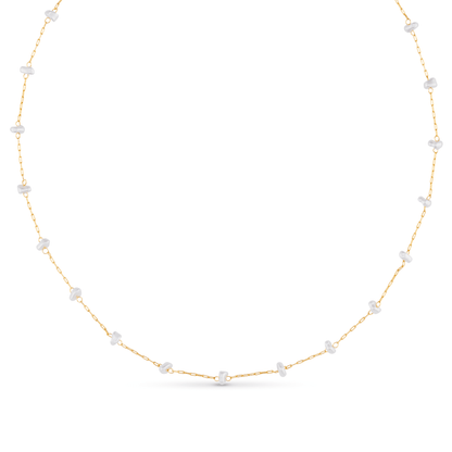 Orelia London Pearl Stationed Chain Necklace