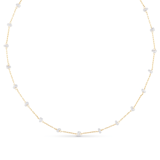 Orelia London Pearl Stationed Chain Necklace