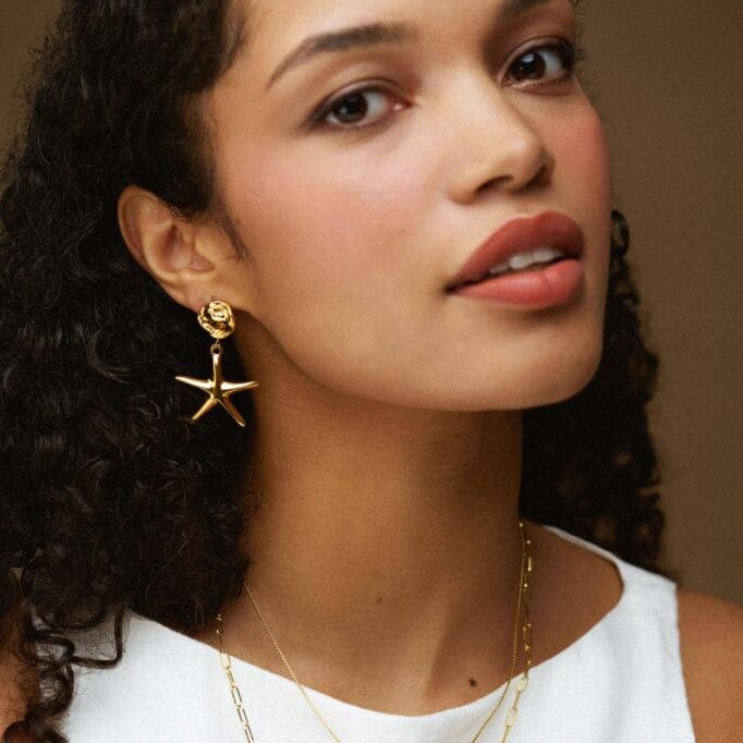LUXE Statement Starfish Earrings – Gold by Orelia London